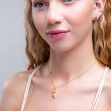 Climbing Squirrel Necklace in Silver with 24ct Gold