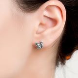 Miniature Squirrel Stud Earrings in Silver