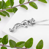 Climbing Squirrel Necklace in Silver