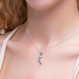 Climbing Squirrel Necklace in Silver