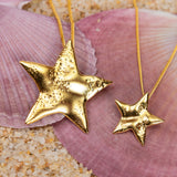 Statement Dazzling Star Necklace in Silver with 24ct Gold