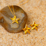 Dazzling Star Necklace in Silver with 24ct Gold
