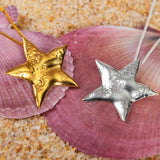 Statement Dazzling Star Necklace in Silver with 24ct Gold