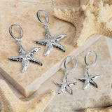 Starfish Hoop Earrings in Sterling Silver