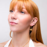 Starfish Hoop Earrings in Sterling Silver with 24ct Gold