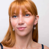 Starfish Hoop Earrings in Sterling Silver