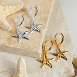 Starfish Hoop Earrings in Sterling Silver with 24ct Gold