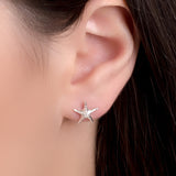 Starfish Stud Earrings in Silver