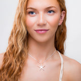 Solid Starfish Necklace in Silver