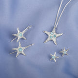 Large Starfish Necklace in Silver & Larimar