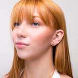 Starfish Stud Earrings in Silver with 24ct Gold & Pearl