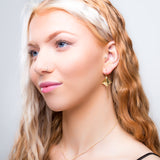 Stingray Hook Earrings in Silver with 24ct Gold