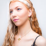 Stingray Hook Earrings in Silver with 24ct Gold