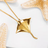 Manta Ray / Stingray Necklace in Silver with 24ct Gold