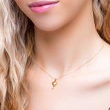 Miniature Manta Ray / Stingray Necklace in Silver with 24ct Gold