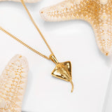 Miniature Manta Ray / Stingray Necklace in Silver with 24ct Gold