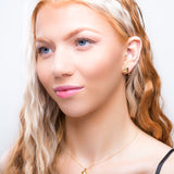 Stingray Stud Earrings in Silver with 24ct Gold