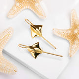 Stingray Hook Earrings in Silver with 24ct Gold