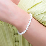 Stretch Bead Bracelet in White Shell