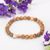 Stretch Bead Bracelet in Desert Brown Picture Jasper