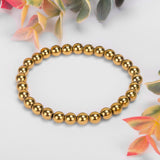 Stretch Bead Bracelet in Gold Hematite