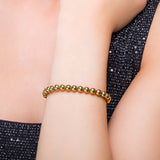 Stretch Bead Bracelet in Gold Hematite