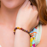 Stretch Bead Bracelet in Mookaite Jasper