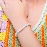 Stretch Bead Bracelet in Morganite