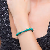 Stretch Bead Bracelet in Natural Tibetan Turquoise