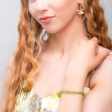 Stretch Bead Bracelet in Peridot