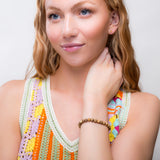 Stretch Bead Bracelet in Desert Brown Picture Jasper