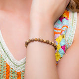 Stretch Bead Bracelet in Desert Brown Picture Jasper