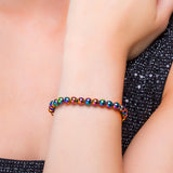 Stretch Bead Bracelet in Rainbow Titanium
