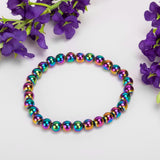 Stretch Bead Bracelet in Rainbow Titanium