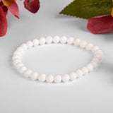Stretch Bead Bracelet in White Shell