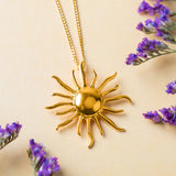 Sun Goddess Necklace in Silver with 24ct Gold
