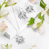 'Sun of May' Sun Face Hook Earrings in Silver