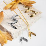 Sycamore Seeds Necklace in Silver with 24ct Gold