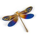 Statement Dragonfly Brooch with Sterling Silver with 24ct Gold & Titanium