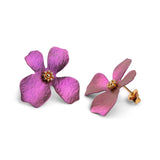 Abstract Flower Stud Earrings in Titanium & Sterling Silver with 24ct Gold