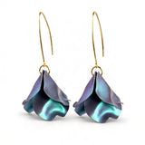 Falling Flower Petals Drop Earrings in Titanium & Sterling Silver 24ct Gold