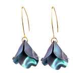 Falling Flower Petals Drop Earrings in Titanium & Sterling Silver 24ct Gold