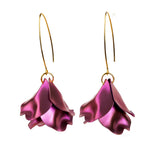 Pink Falling Flower Petals Drop Earrings in Titanium & Sterling Silver 24ct Gold