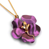 Abstract Flower Necklace in Titanium & Sterling Silver with 24ct Gold