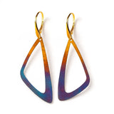 Statement Triangle Drop Earrings in Titanium and 24ct Gold