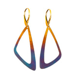 Statement Triangle Drop Earrings in Titanium and 24ct Gold