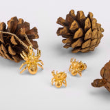 Tarantula Spider Stud Earrings in Silver with 24ct Gold
