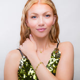 Classic Teardrop Hook Earrings in Silver with 24ct Gold & Peridot