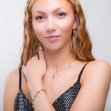 Classic Teardrop Hooks Earrings in Silver with 24ct Gold & Dalmatian Jasper