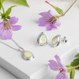 Classic Teardrop Necklace in Silver and Ethiopian Opal